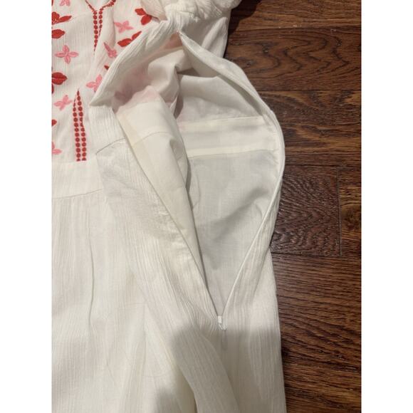 BODEN Marla Embroidered Dress 16 White Gauze Midi Boho Tassels Zip Beach Chic - Picture 9 of 16